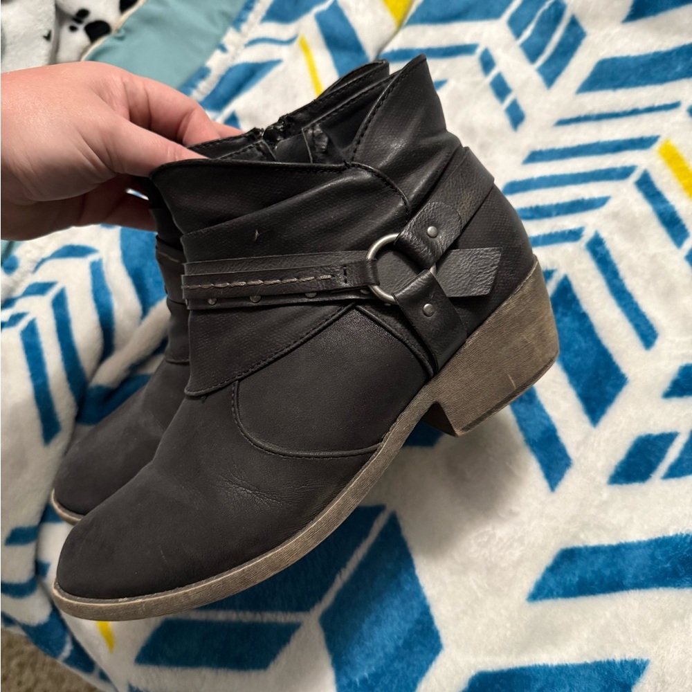 Maurices Black Ankle Booties with Buckle Detail